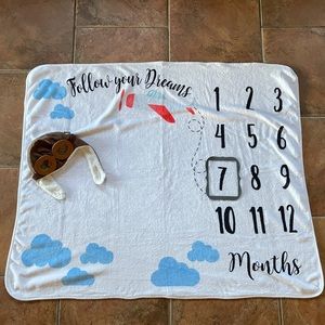 Baby Milestone Blanket Airplane